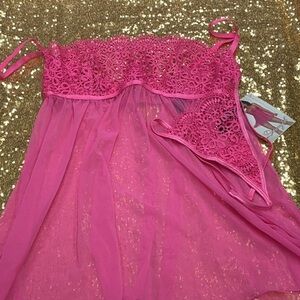 Pink Lace Lingerie Set